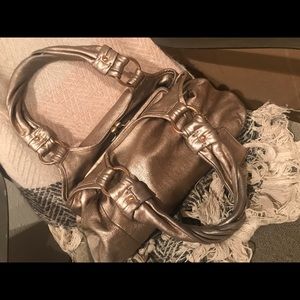 Metallic Coach double strap purse
